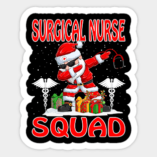 Christmas Surgical Nurse Squad Reindeer Pajama Dabing Santa Sticker